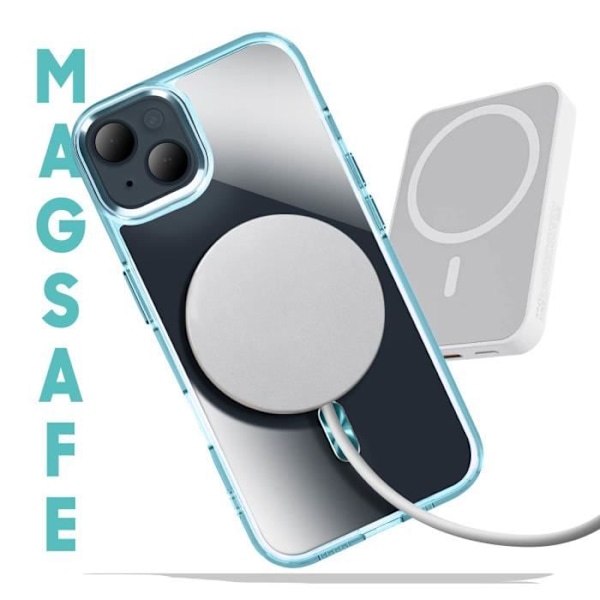 MagSafe-skal för iPhone 14 och 13 Bakre Kristallfärg Blå Blå