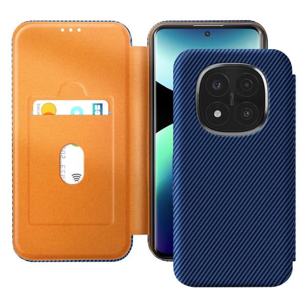 Carbonetui AVIZAR til Redmi Note 14 Pro og 14 Pro Plus med kortlomme Blå