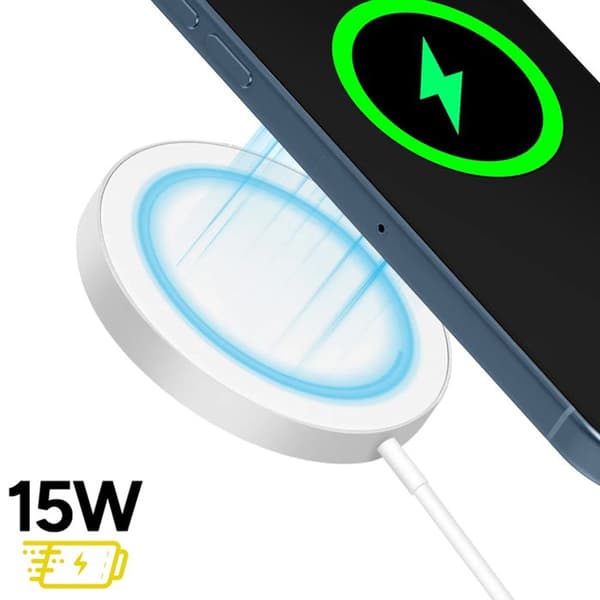 Lader til iPhone 13 Pro Max Magsafe Magnetisk 15W Mayaxess Hvid Vit