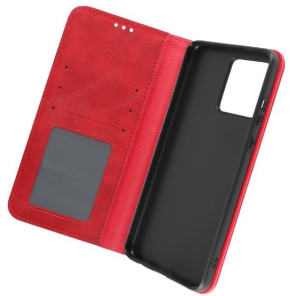 Kotelo Motorola Moto G84 Wallet Checkerboard Pattern Geo Collection Red Röd