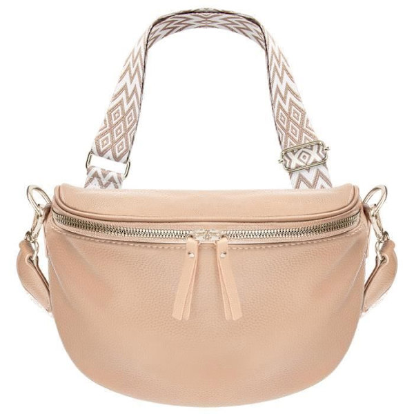 Geometric Pattern Crossbody Belt Bag - Gallantry - Taupe Mol