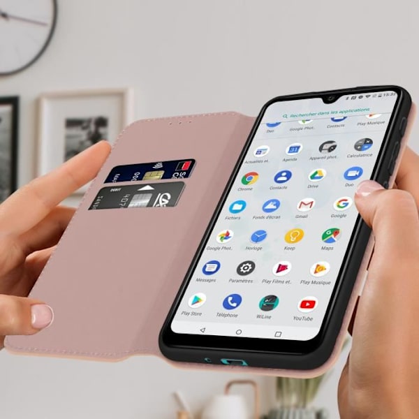 "Housse Folio - Det nya fodralet - Wiko Y62 - Rosé - Videostöd - Heltäckande skydd" Rosa