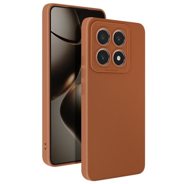 Skal för Xiaomi 14T Pro Silikon Matt Kamera Blockerad Skyddad Brun kastanj