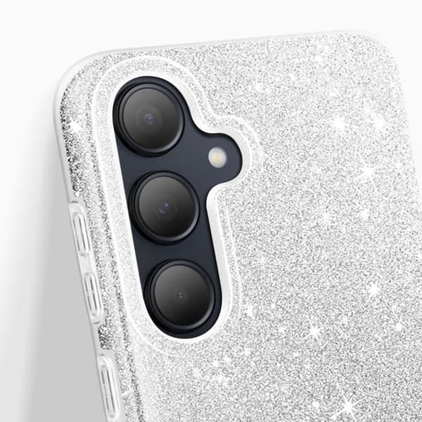 Coque Paillette - Samsung - Galaxy A35 - Silikon Ultra tunn - Silver - Glamour Grå