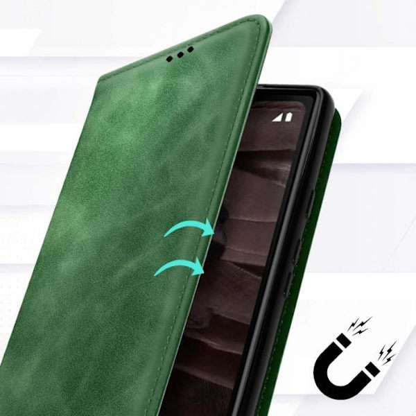 Google Pixel 7a Wallet Case Grønt etui