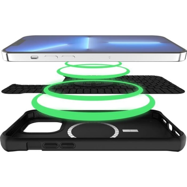 Forstærket etui til Apple iPhone 14 Pro Max Kompatibel MagSafe Ballistic Nylon Sort Itskins