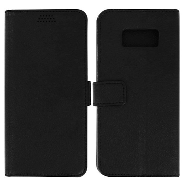 Huscover Portfölj - Samsung - Galaxy S8 Plus - Ekologisk läder - Svart - Mjuk Svart