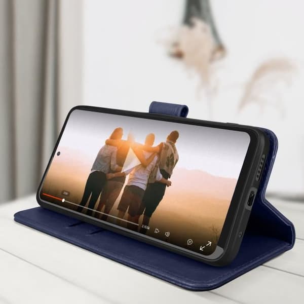 Xiaomi Redmi Note 11 ja Note 11s Case Flip Wallet Function Stand Blue blå