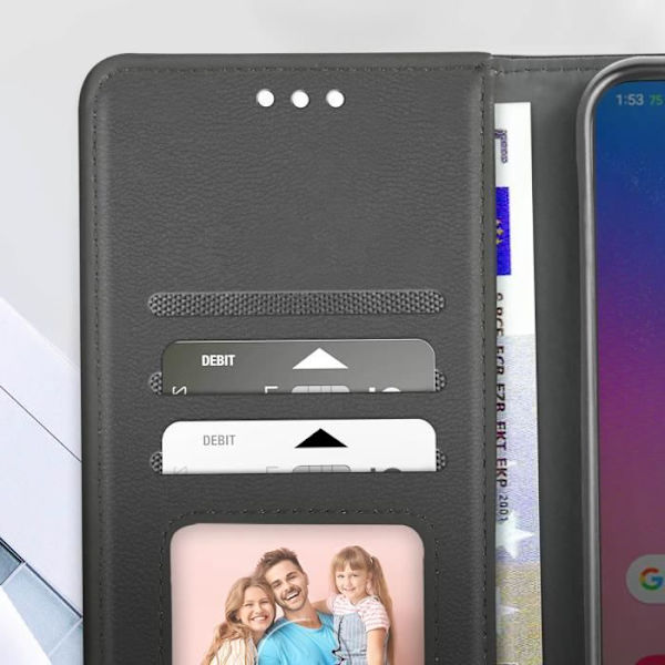 Suojakuori on yhteensopiva Samsung Galaxy A34 5G Wallet Black Case -kotelon kanssa