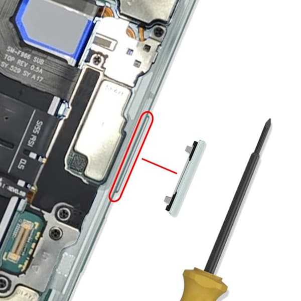 Original Volumenknap til Galaxy Z Fold7 Service Pack Samsung Lys Grøn Grön