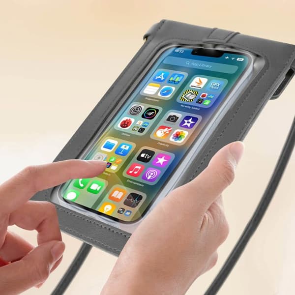 Slyngevän til Smartphone med Touch-vindue og 1,40 m rem grå Grå
