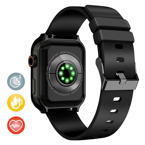 Bluetooth-smartwatch med sportsopfølgning og hændsfri opkald Akashi Sort Svart