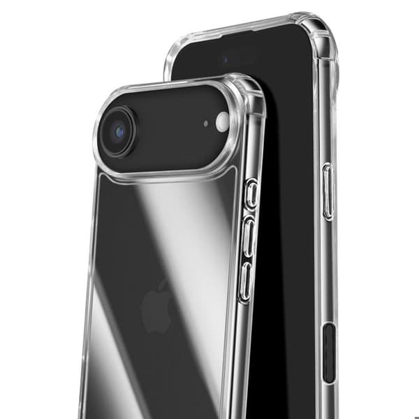 Cover - ADVISE - iPhone Air - Transparent Silikone - Blød Berøring - Justerbart Snor Vit