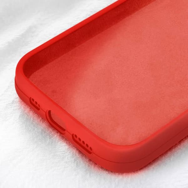 Fodral till iPhone 15 Plus Halvstyv inredning Microfiber Moxie Red Röd