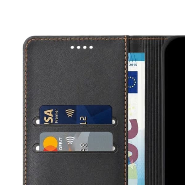 Pungetui til Google Pixel 11 Pro Simil læder Prægning Anti-RFID Sort Svart