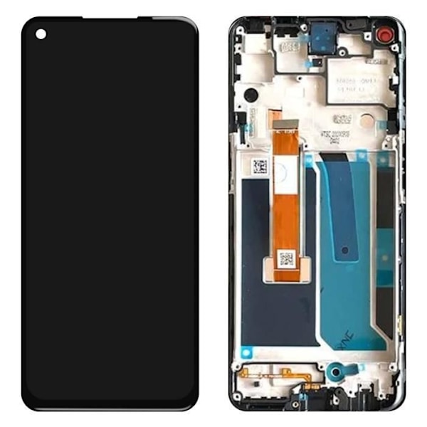 OnePlus Nord N10 5G -näyttö yhteensopivalla kosketuslasilla, musta Svart