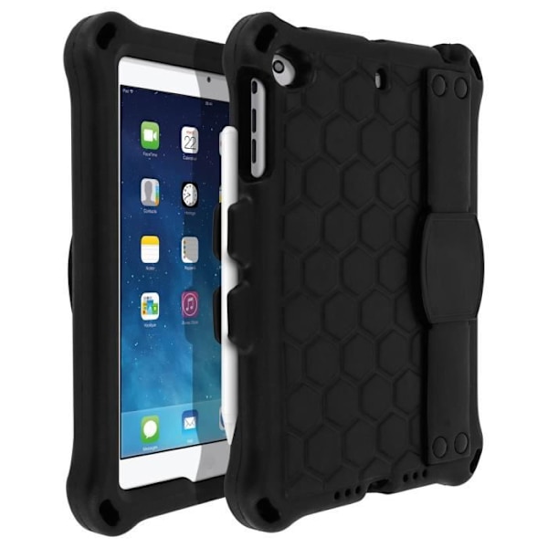 iPad Mini 1/2/3 Fodral - AVIZAR - Hybrid - Rotationshandtag - Ställbart Stöd - Svart Svart