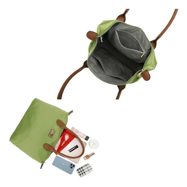 Tote Håndtaske - GALLANTRY - La Balade - Størrelse M - Grøn - Skulderrem - Lynlås Grön