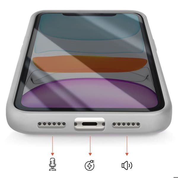 MagSafe-skal för iPhone 11 Rökig Baksida med Förstärkt Silikonram Grå Grå