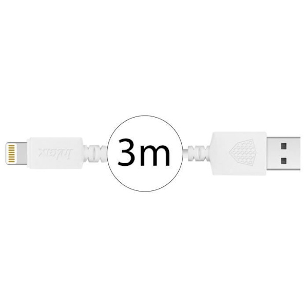 Lightning-kaapeli - Inkax - 3m - Pikavarustus 2.1A - Synkronointi - USB