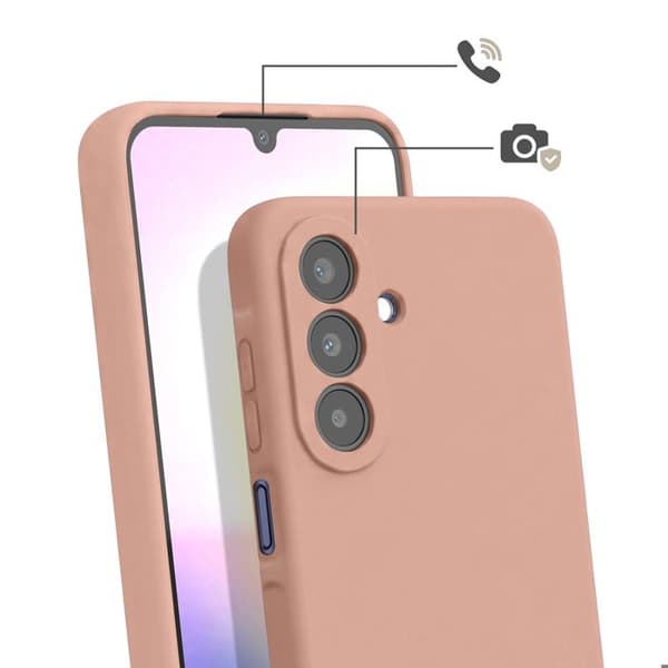 Silicone cover til Samsung Galaxy A25 5G med halsrem i rosa Ros