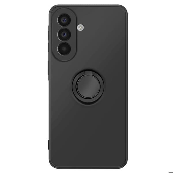 Soft-Touch Cover til Galaxy A57 med Magnetisk Støtte Ring Sort Svart