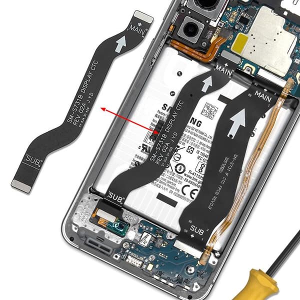 Skærmforbindelseslag til LCD, kompatibel med Galaxy S25 FE, fleksibel, sort Svart