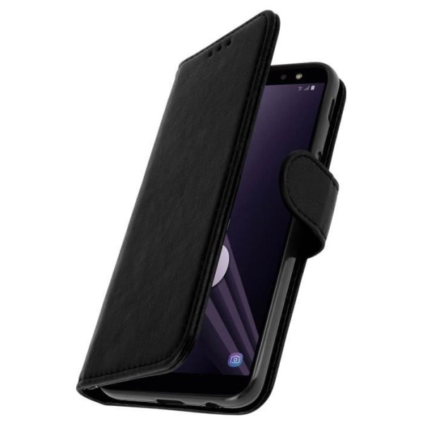 Samsung Galaxy A6 Flip Case korttitelineen jalustatoiminto - musta musta