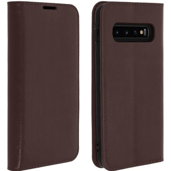 Cover til Samsung Galaxy S10 Plus Cover Folio Læder Support Video brun kastanj