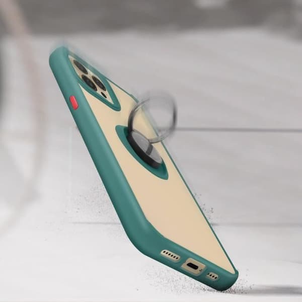 Skyddshölje - Apple - iPhone 13 Pro - Bi-material - Hållring - Grön Grön