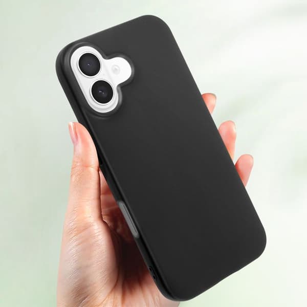 Coque - MAYAXESS - iPhone 16 Plus - Mjuk silikon - Repellerande skydd - Elegant Svart