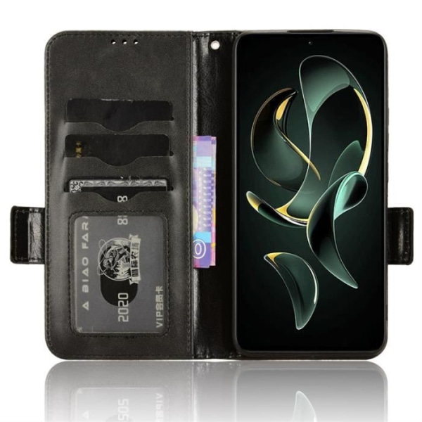 Fodral till Xiaomi 13T - 13T Pro 6,73" Advanced PU-läder Flip Telefonskydd Plånbok Magnetisk skyddsfodral - Svart MKSMED