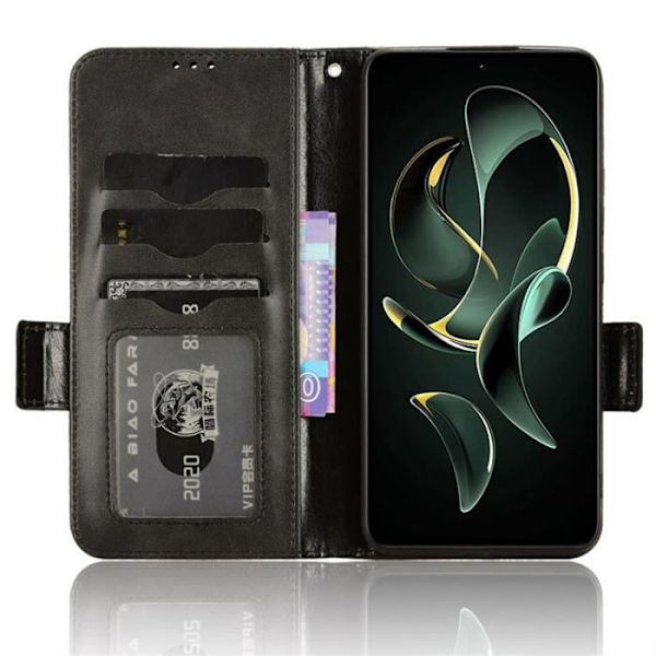 Telefonfodral - MKSMED - Xiaomi 13T / 13T Pro - PU-läder - Flip-skal - Svart Svart