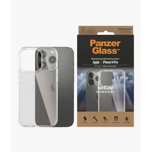 Coque - PanzerGlass - HardCase - iPhone 14 Pro - Høj beskyttelse - Stiv - Gennemsigtig Transparent