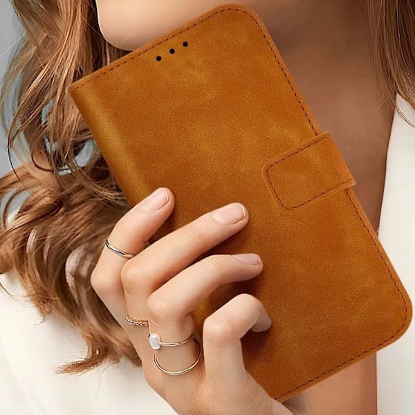 Cover til iPhone 16 Pro Max Wallet Flip Video Support Brun kastanj