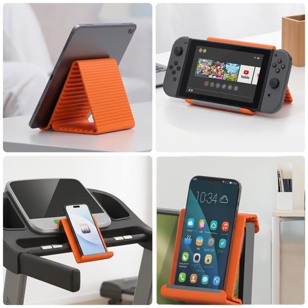 Universal fleksibel skrivebordsstøtte til telefon og tablet orange Apelsin