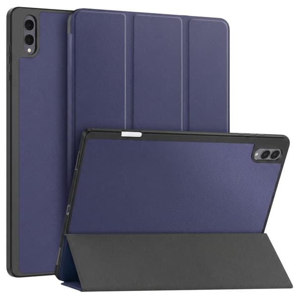 Etui til Samsung Galaxy Tab S12 Plus med Støttefunktion og Stylus Holder Mørkeblå Blå
