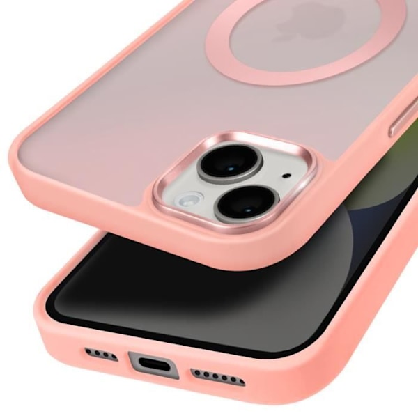 MagSafe-skal för iPhone 14 Matt Frostad Baksida Rosa Räknare Rosa
