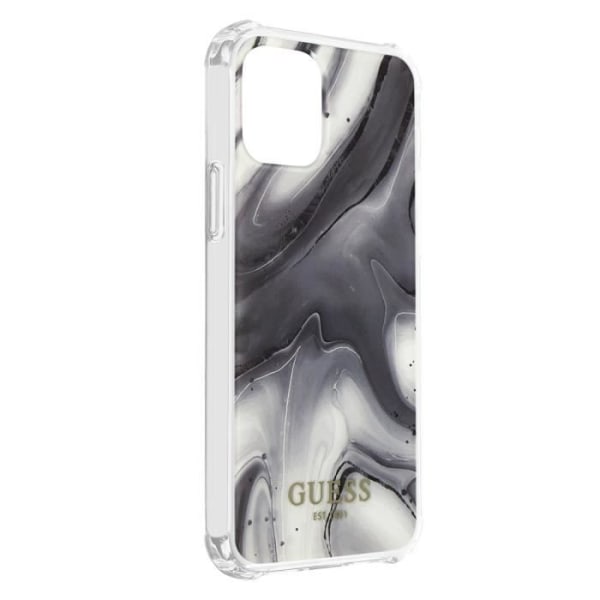 Apple iPhone 12 Pro Max etui med Guess marmormønster håndledsrem - Grå