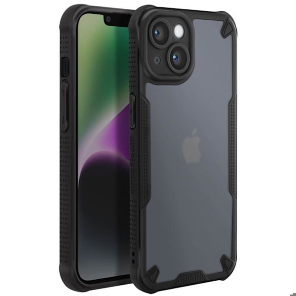Stötsäker skal för iPhone 14 Förstärkta hörn Matt anti-rep svart Svart