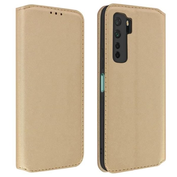 Housse - Huawei - P40 Lite 5G - Ekologiskt läder - Magnetisk flap - Stöd-funktion Gult guld