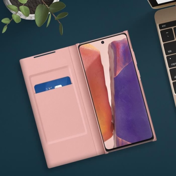 Kuori - Samsung - Galaxy Note 20 - Led View Cover - Roosa kulta - Puolijäykkä - Kosketustunto Rose guld