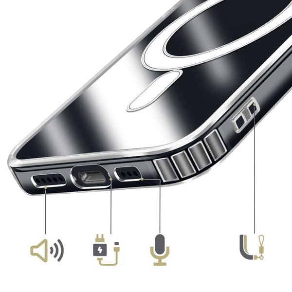 Magsafe-skal för iPhone 13 Mini Hård Stötsäker och Transparent Vit