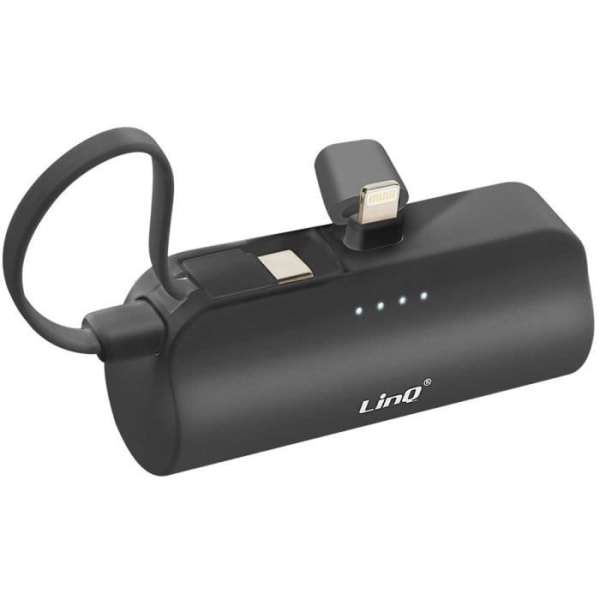 6000mAh backup-batteri Dual USB C og Lightning Connectivity LinQ Black