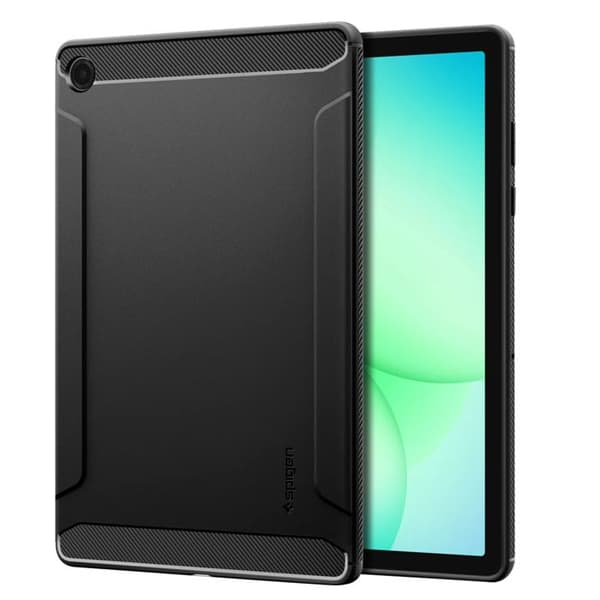Skydd - SPIGEN - Galaxy Tab A11 Plus - Rugged Armor - Matt kolfiberutseende - Luftkudde Svart