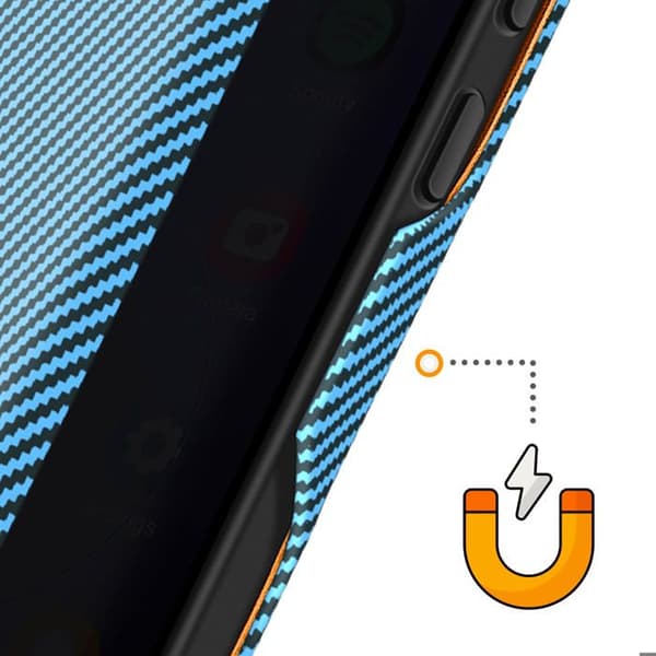 Fodral för Galaxy A37 Kolfiber Effekt med RFID-skyddande kortfack Blå Blå
