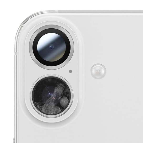 Kamerabeskyttelse - AVIZAR - iPhone 17 - hærdet glas - sølvkant - stødresistent