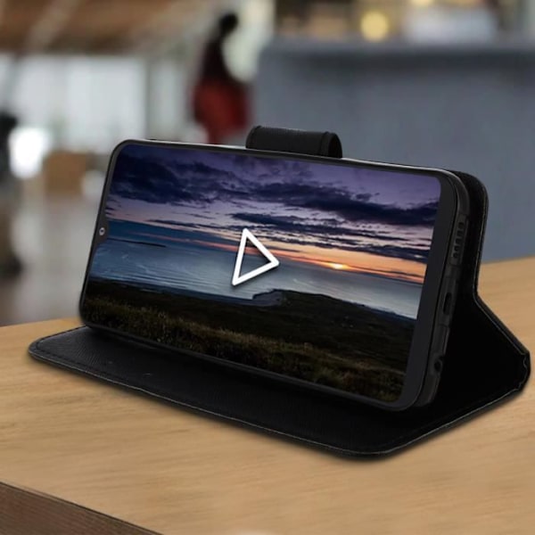 Samsung Galaxy A20e - AVIZAR - Korttitasku - Video Tukituki - Musta Svart