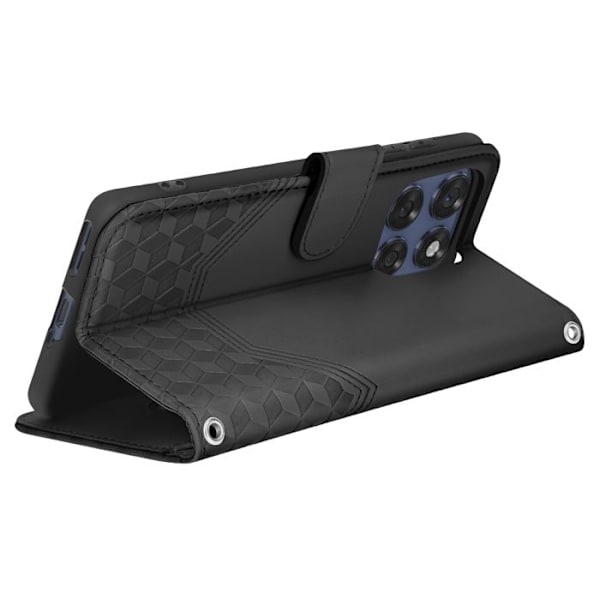 Cover til Motorola Edge 60 Fusion og Edge 60 Portefeuille 3D Mønster Sort Svart