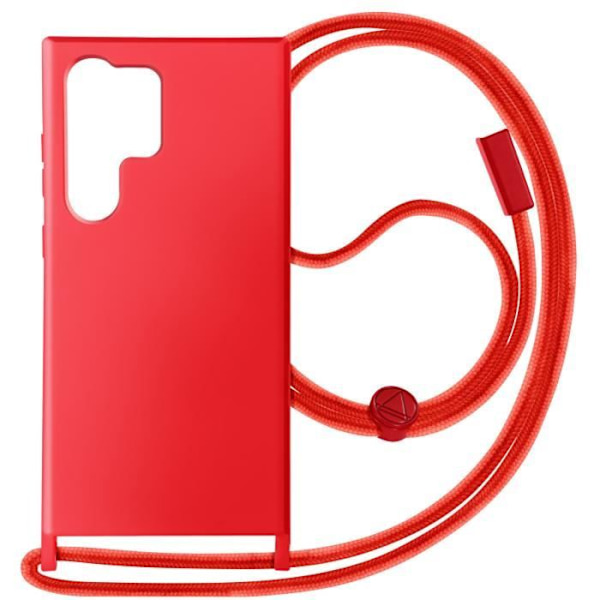 Semi-Stiv Cord Case til Samsung Galaxy S24 Ultra Red - AVIZAR - Casual - Almindelig - Hævede kanter Röd